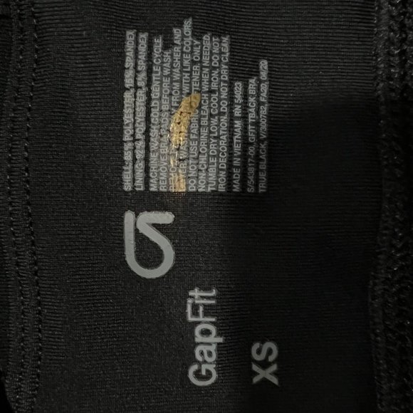 NWT GAP Fit T-Back Sports Bra Sz XS Black Pullover - Picture 6 of 8